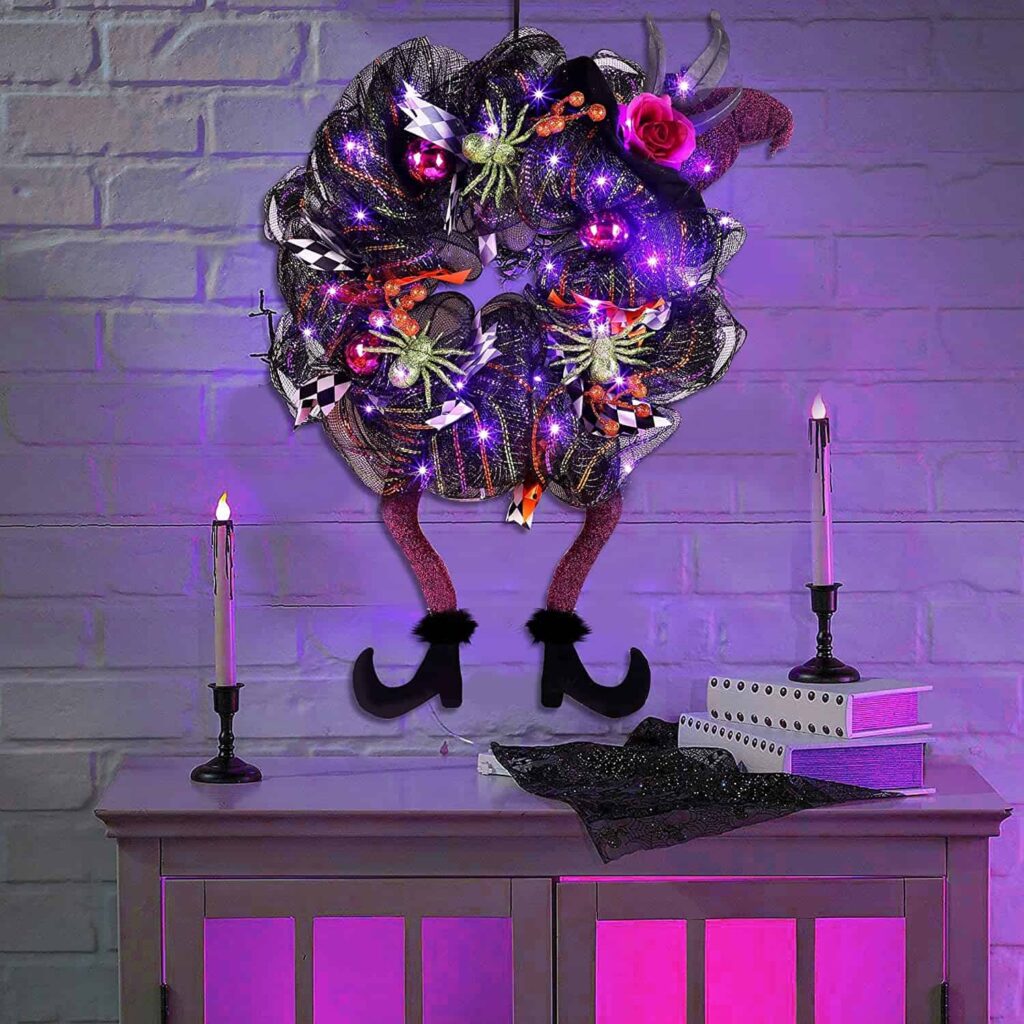 purple-witches-boot-wreath
