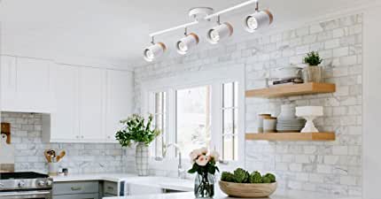 white-track-lights-in-kitchen