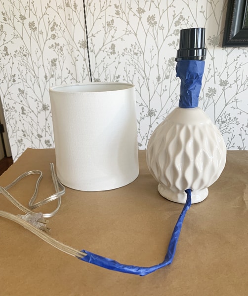 white-ceramic-lamp-taped-with-painter's-tape