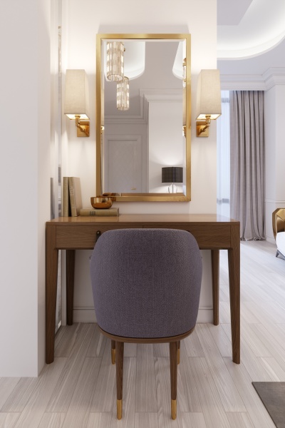 wall-sconces-beside-mirror-chair-on-desk